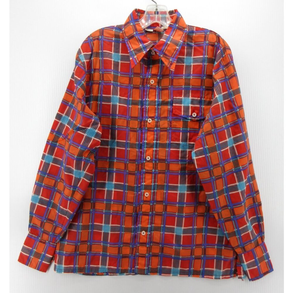 VINTAGE Skyr Shirt Medium Button Up 70s Psychedelic Disco Mod Retro
